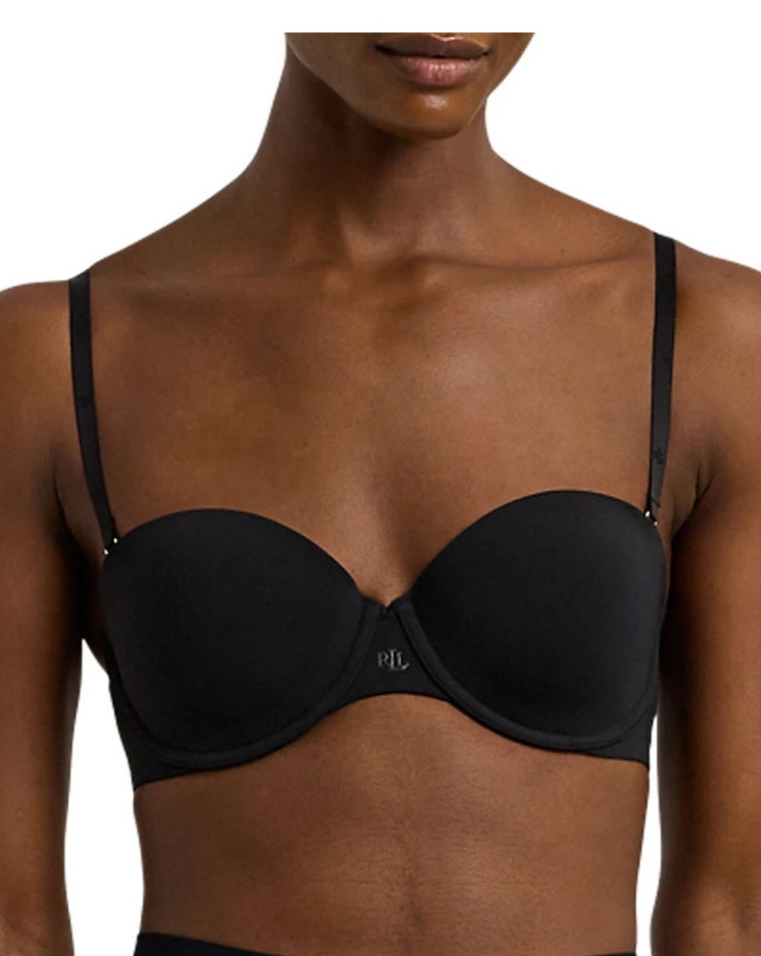 Lauren Ralph Lauren Womens Luxe Smoothing Convertible Strapless Bra Black $68