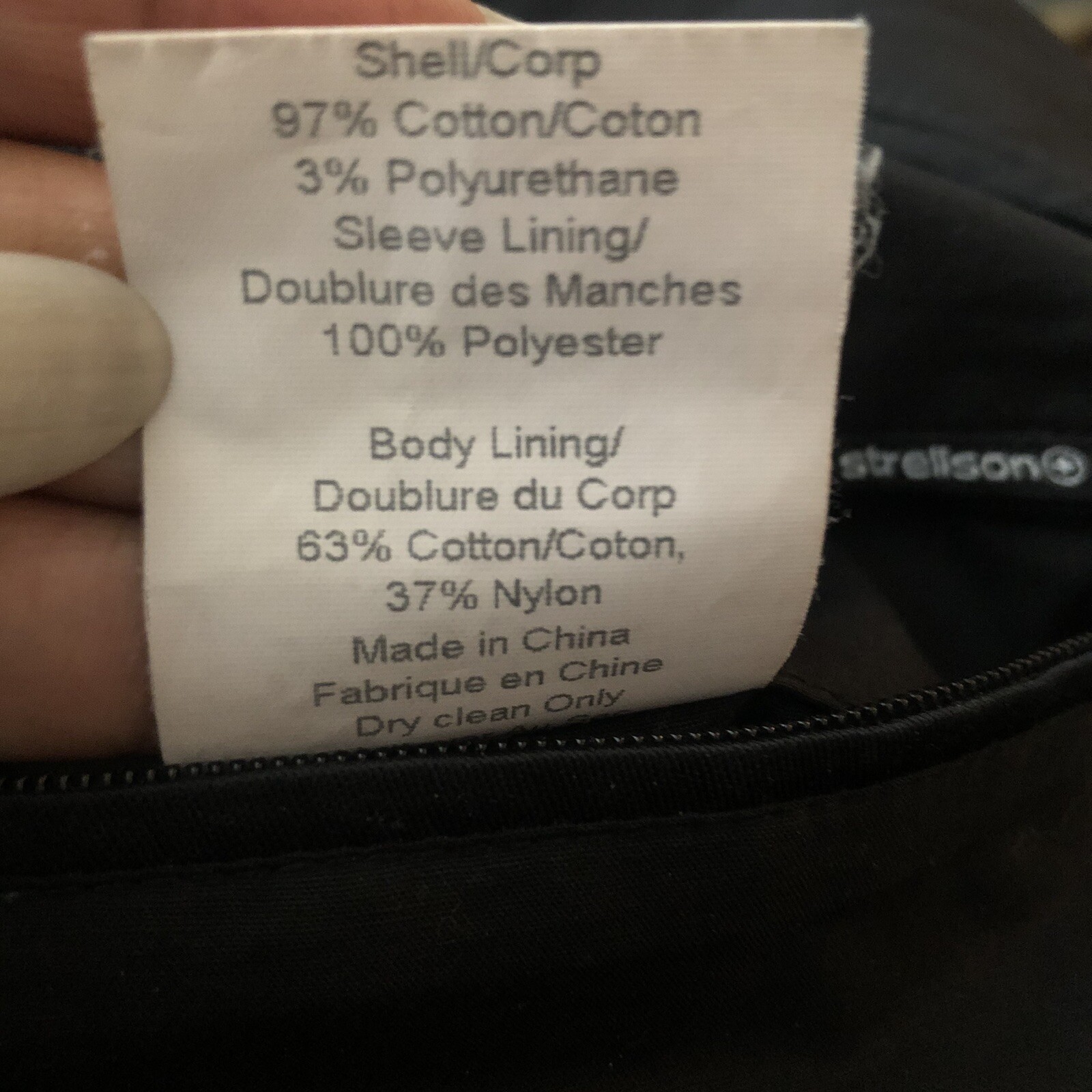 Strellson Switzerland Men’s GR 46 Black “Jetson”Jacket Pockets Full Zip Lined