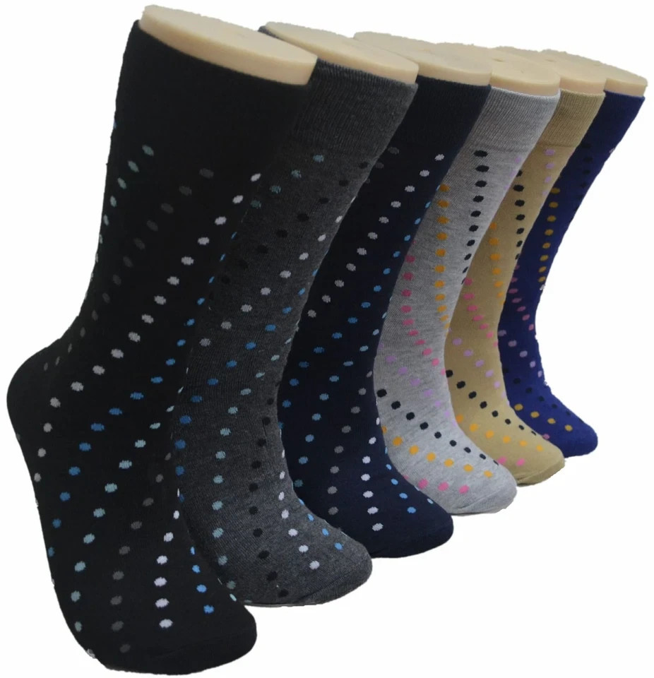 6 Pairs Men’s Cotton Dress Crew Socks Casual Comfortable Soft Socks Size 10-13