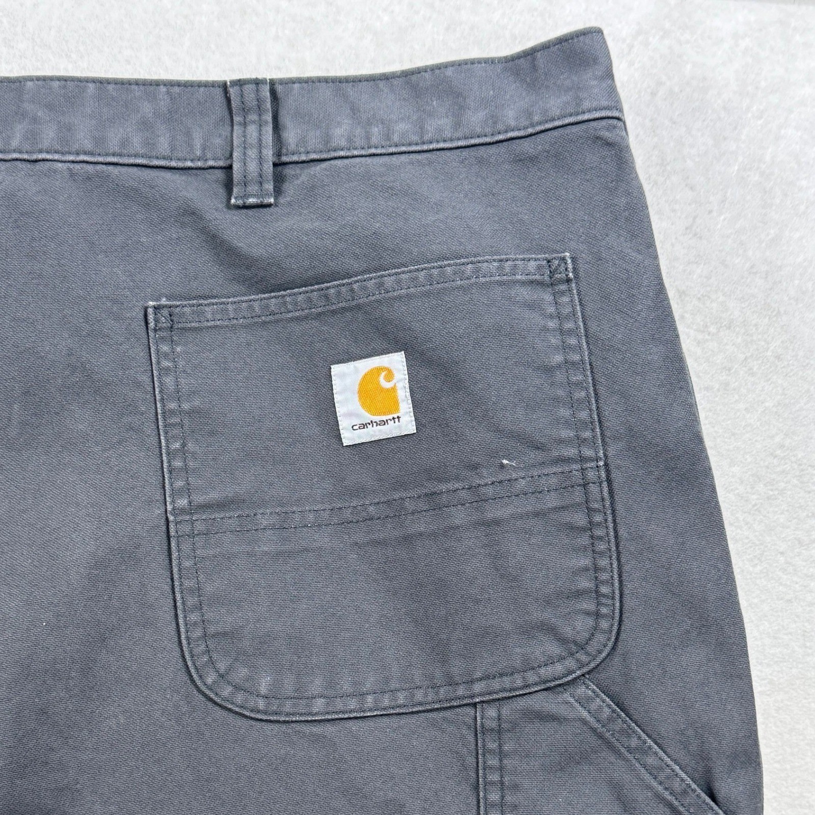Carhartt Relaxed Fit Double Knee Work Pants Gray Canvas 48×30 Mens Trousers