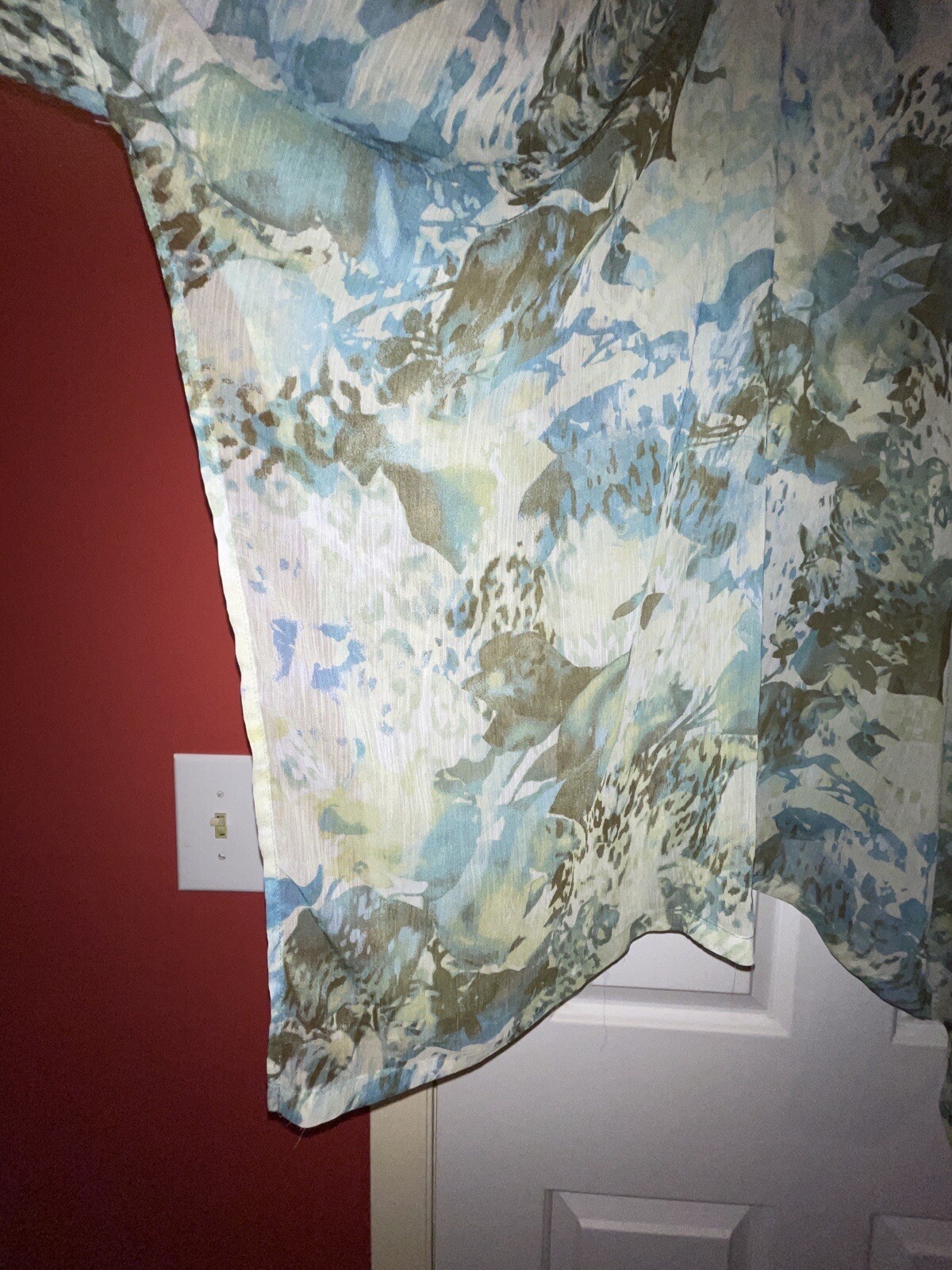 Chico’s Open Cover Up Lightweight Sz S/M Kimono Top Blue Green Rayon Blend