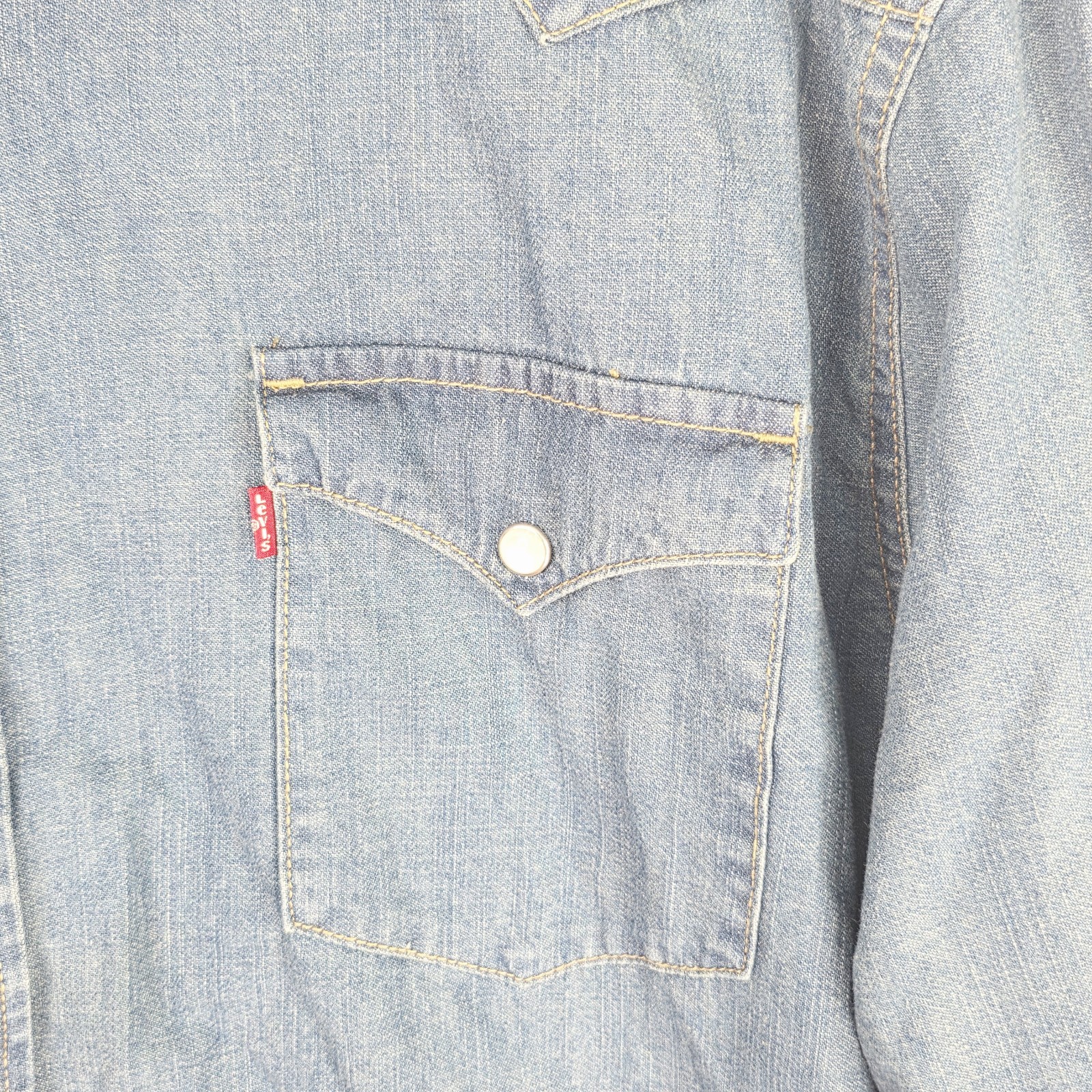Levi’s Barstow Western Denim Shirt Men’s XXL Blue Snap Long Sleeve 3LYLW2262