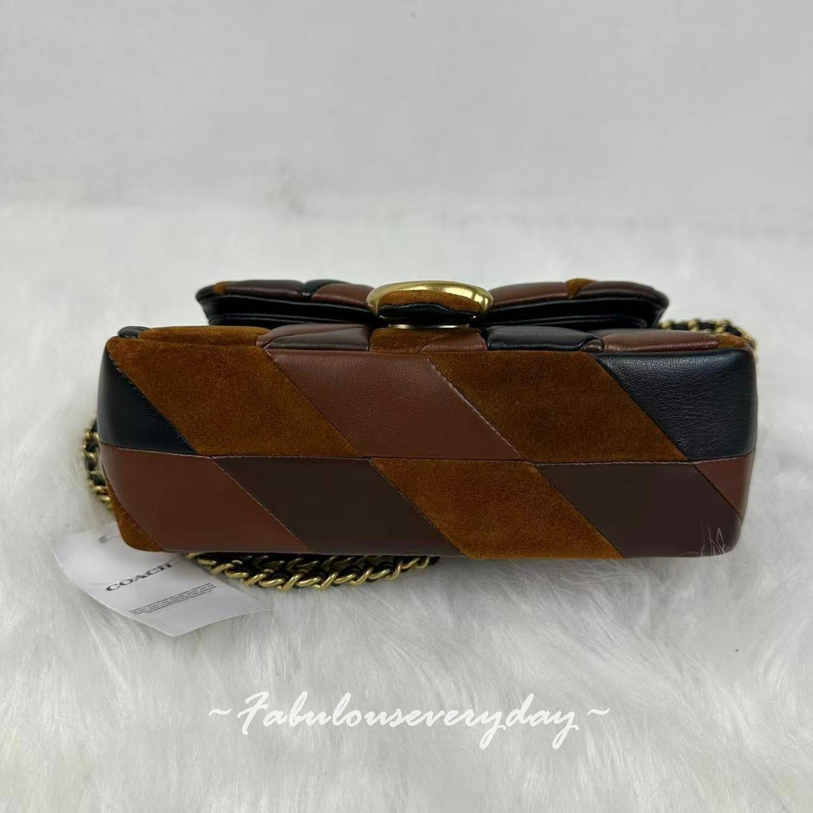 Coach Tabby Shoulder Bag 20 With Patchwork Quilting In Leather/Brass/Maple CBG88