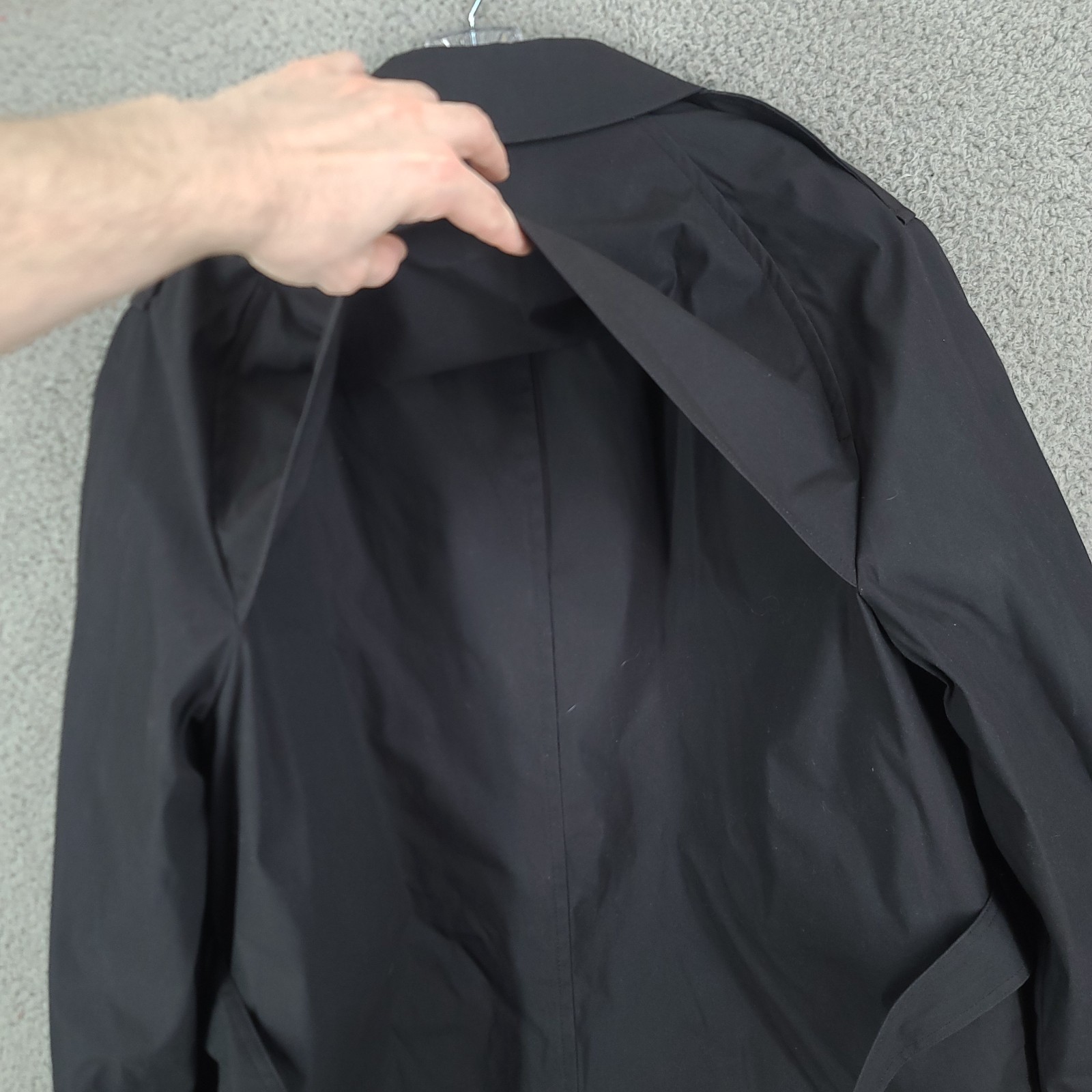 Defence Logistics Trench Pea Coat Mens 44L Black All Weather Army Lined NWT FLAW