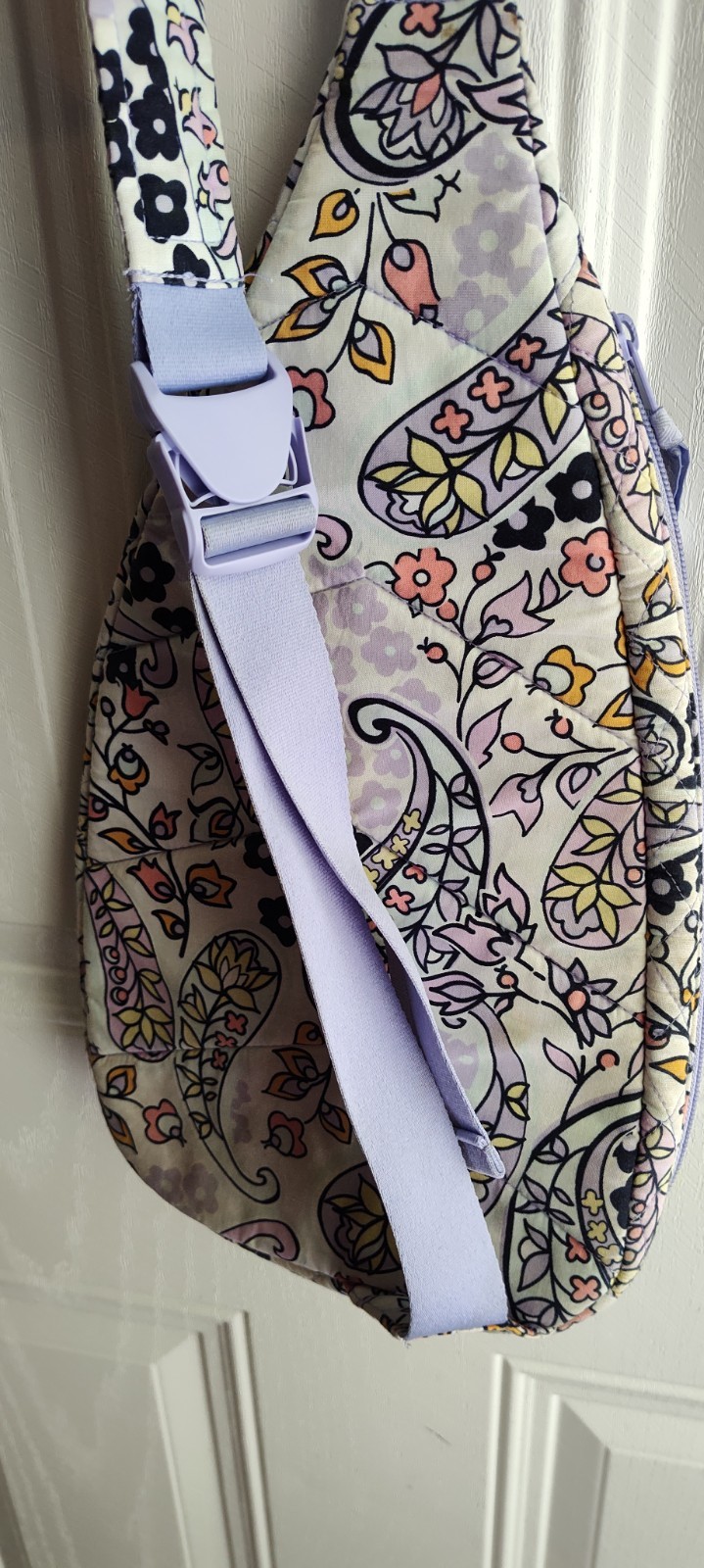Vera Bradley Maddelena Soft Paisley Crossbody, In Lavendar, Cream And Pink.