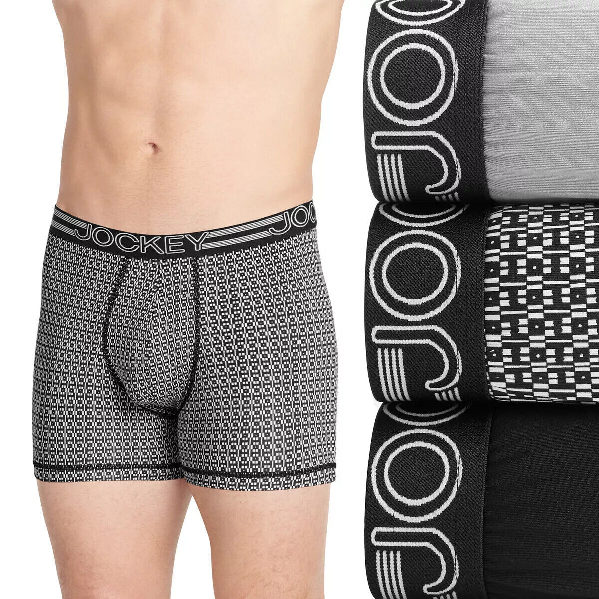 3 OR 4 PAIRS JOCKEY MEN STRETCH MICROFIBER BOXER BRIEFS MEDIUM LARGE XLARGE $34