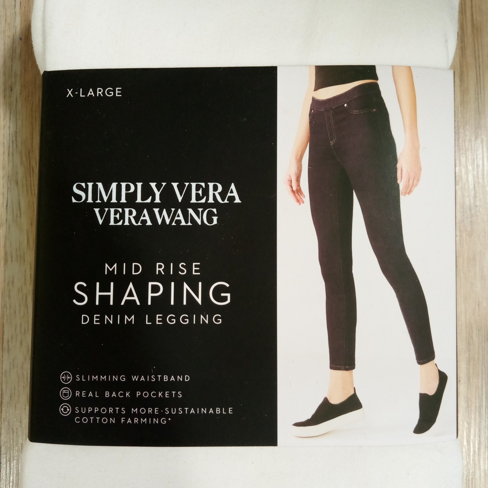 Simply Vera Vera Wang White Mid Rise Shaping Denim Legging Size XL New