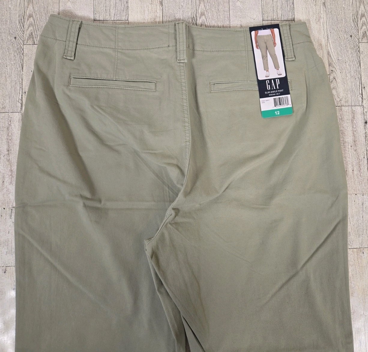 Gap Womens Pants 12 Slim Ankle Green Pockets Inseam 26.5″ NEW