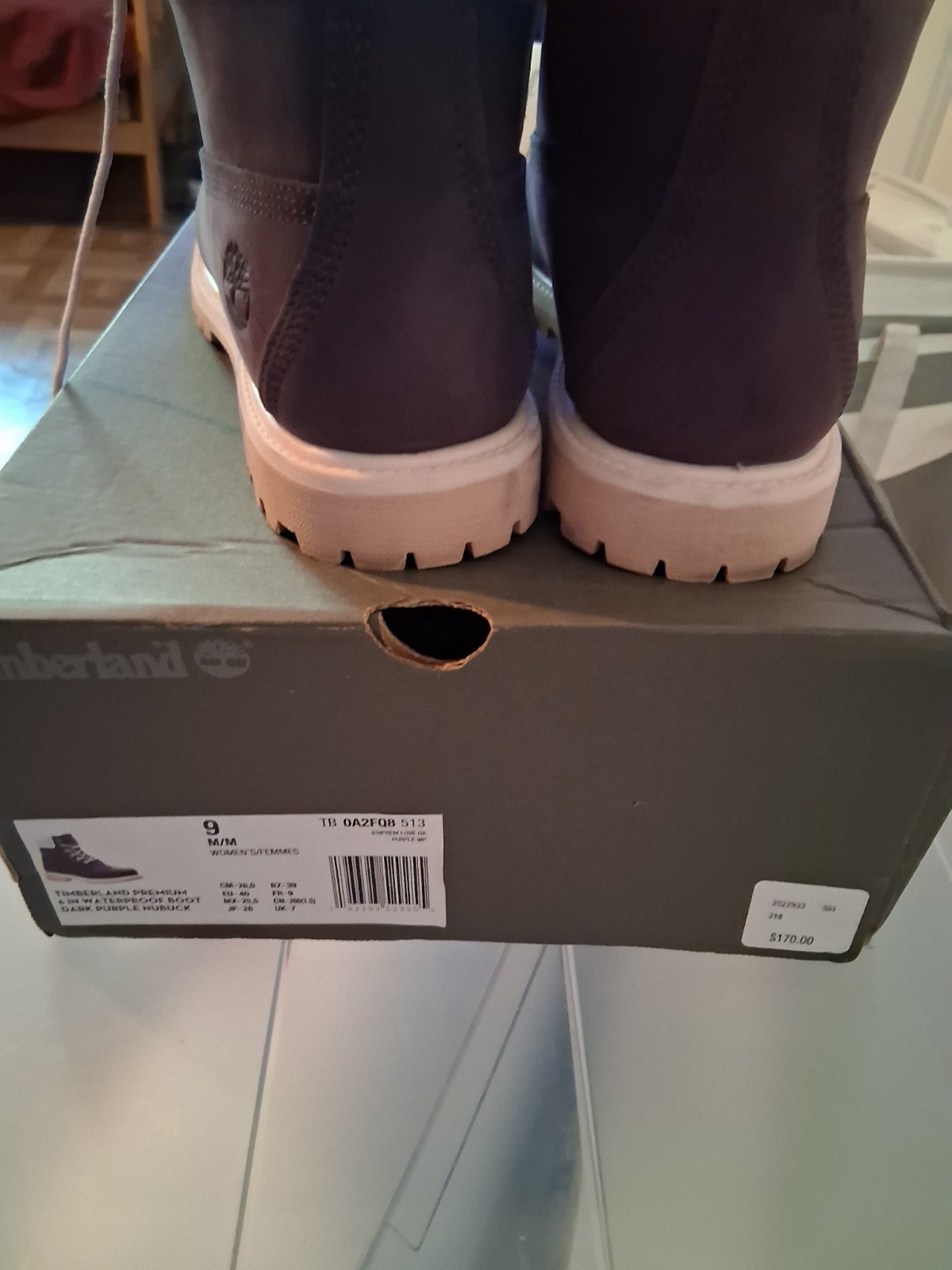 Timberland Premium 6in Waterproof Nubuck Work Boot Purple Women’s 9 M