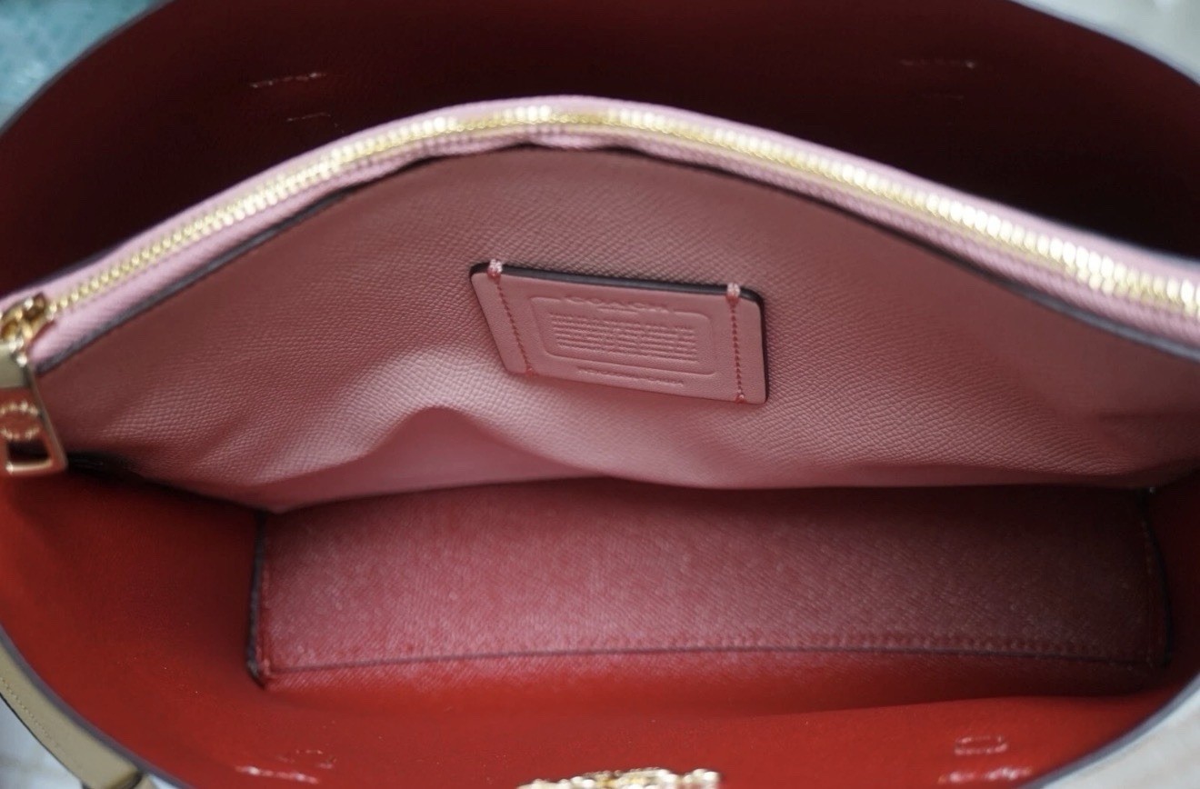 NWT COACH MOLLIE C4084 Tote 25 Crossbody Handbag In VANILLA Pebble-Leather Gold