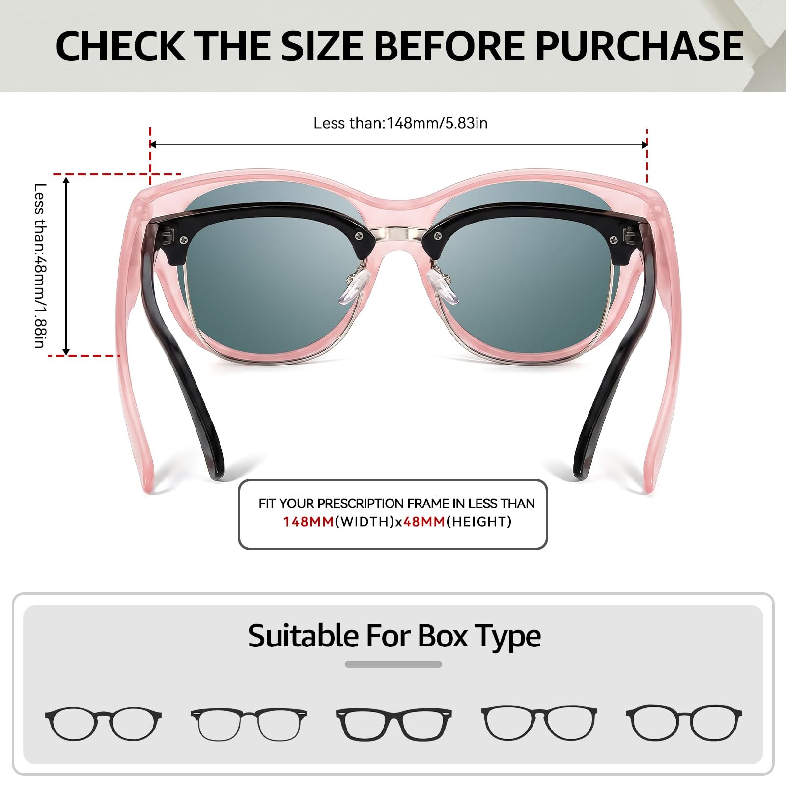 Polarized Fit Over Sunglasses for Women, Trendy Sun Glasses Over Prescription…