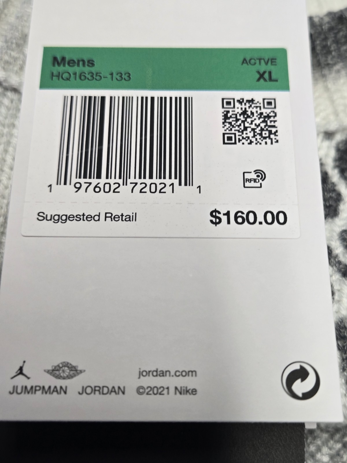 Air Jordan Crew Knit Sweater HQ1635-133 AOP Men’s Grey White Black Choose Size