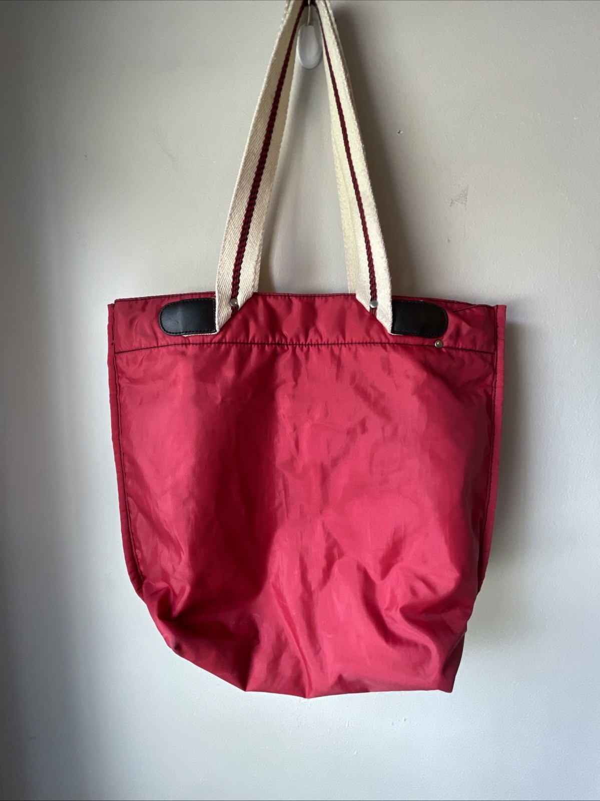 Ralph Lauren Polo Jeans Co Tote Shoulder Bag Purse Navy Blue Canvas & Nylon