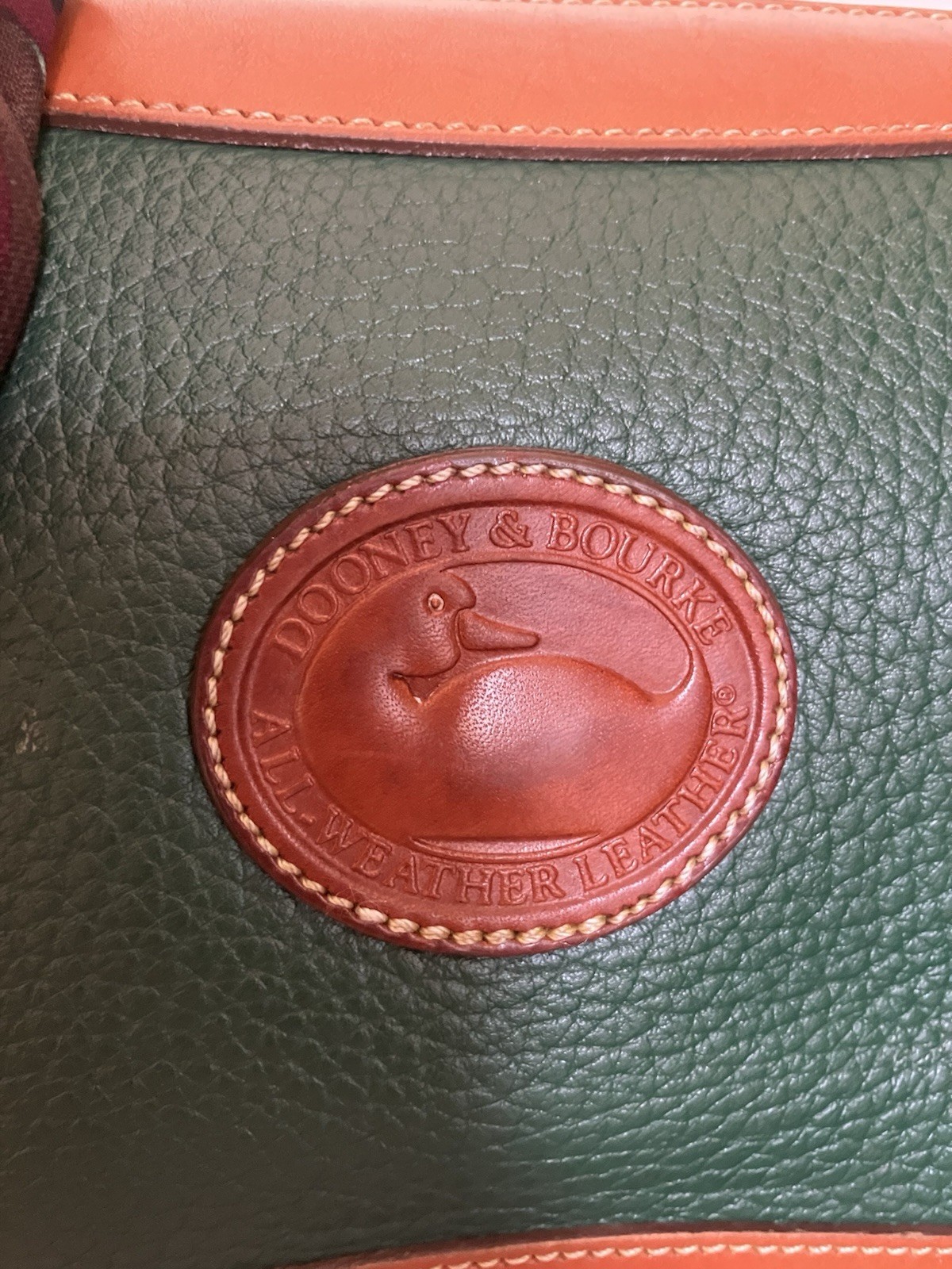 Dooney & Bourke All-Weather Leather Green/Brown Small Crossbody Zip Bag