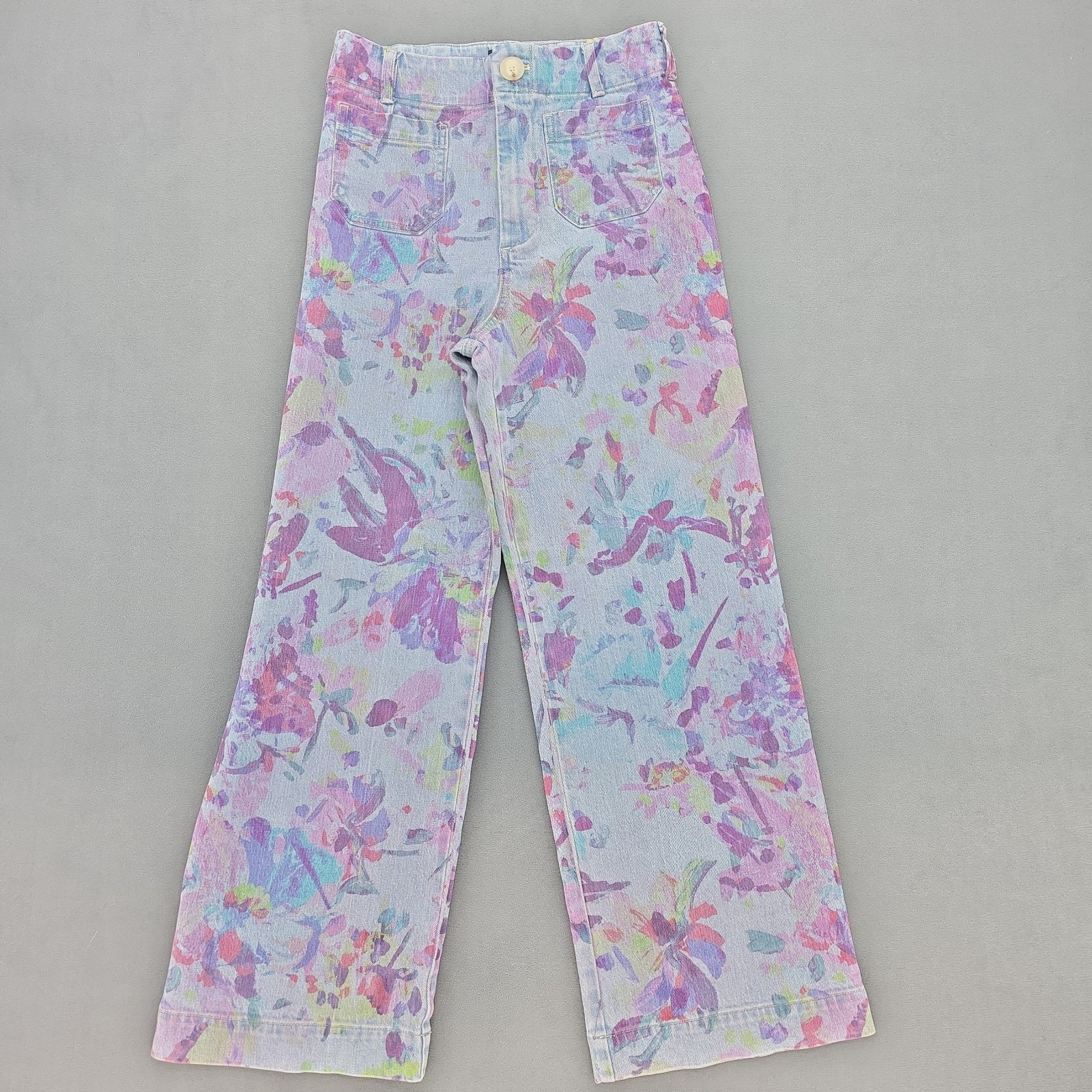 56 Maeve COLETTE by Anthropologie Wide-Leg Jeans Floral Maeve 28 -Tall