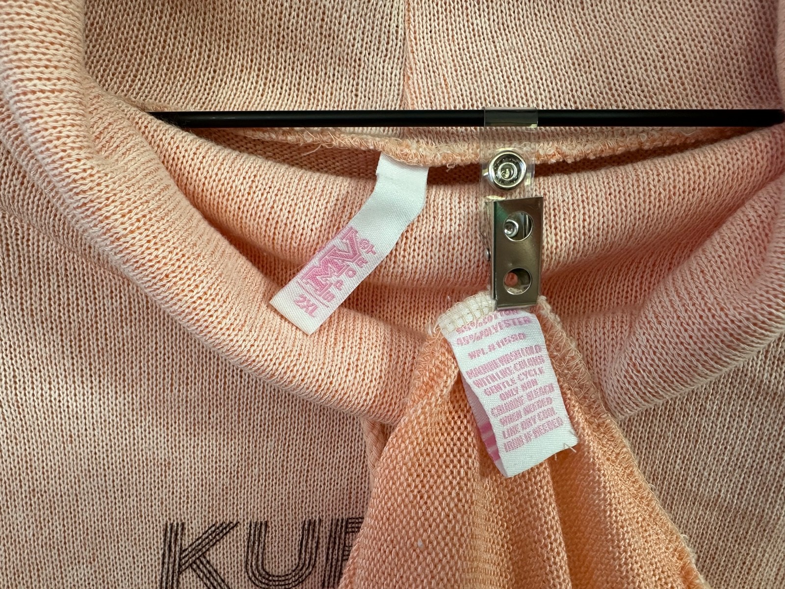 LN – Kubota Lightweight Cowl Neck Sweatshirt w/ Pocket – Size 2XL – Color Peach