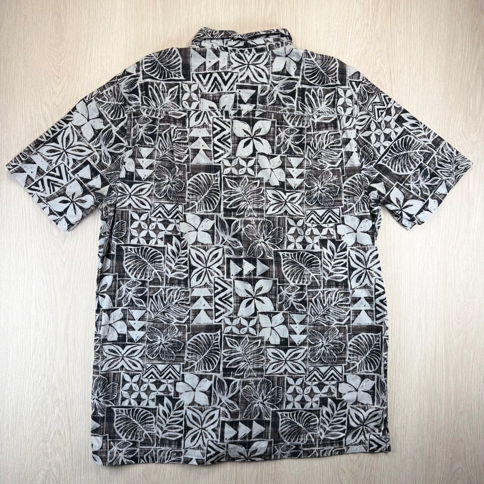 Tropical Button Up Quiksilver Waterman Mens Lg Tailored Fit Linen Blend Shirt