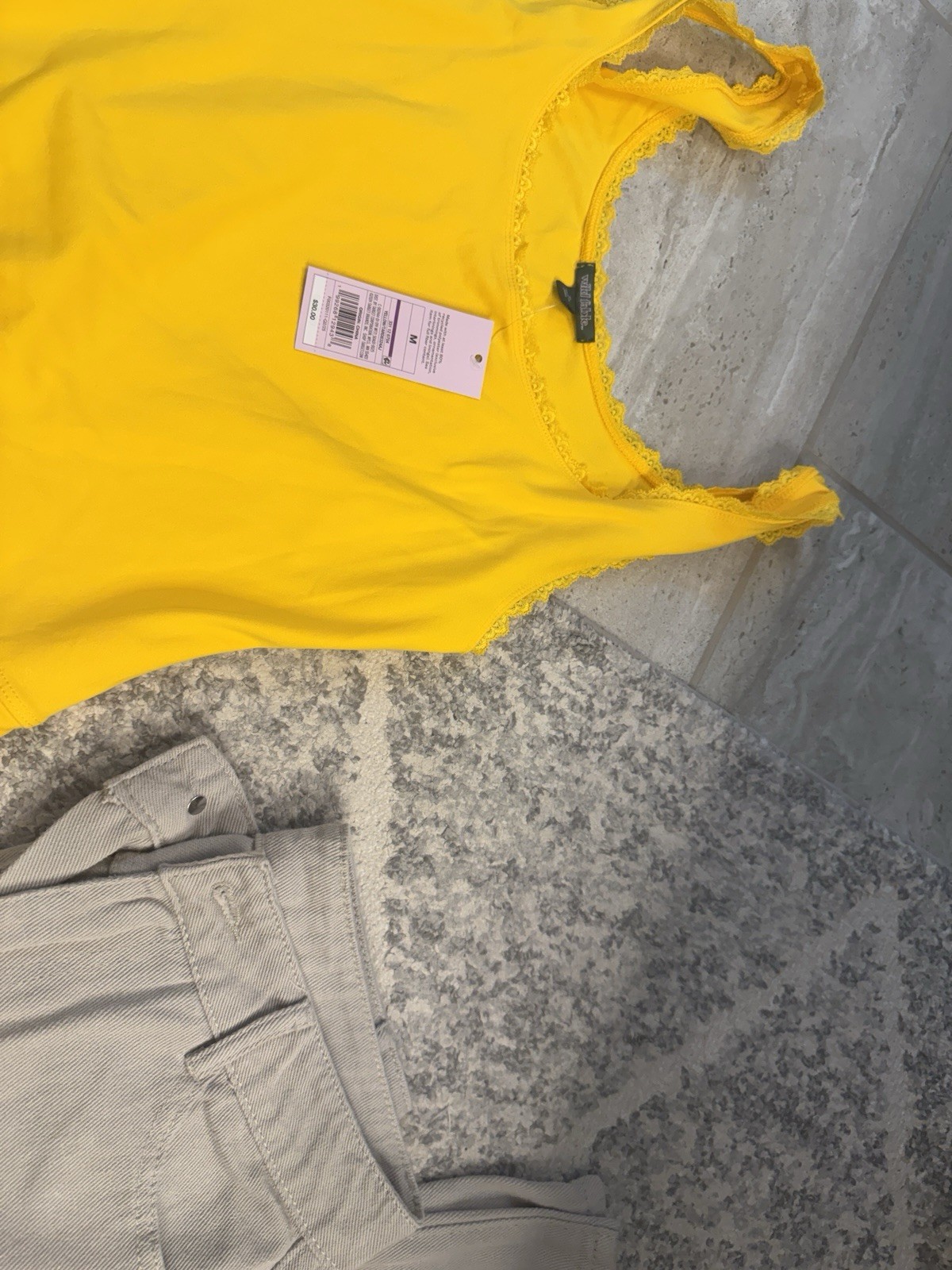 Universal Thread Baby Girl Size 6 3pc Lot Yellow Dress, Beige Pants, Black Jeans