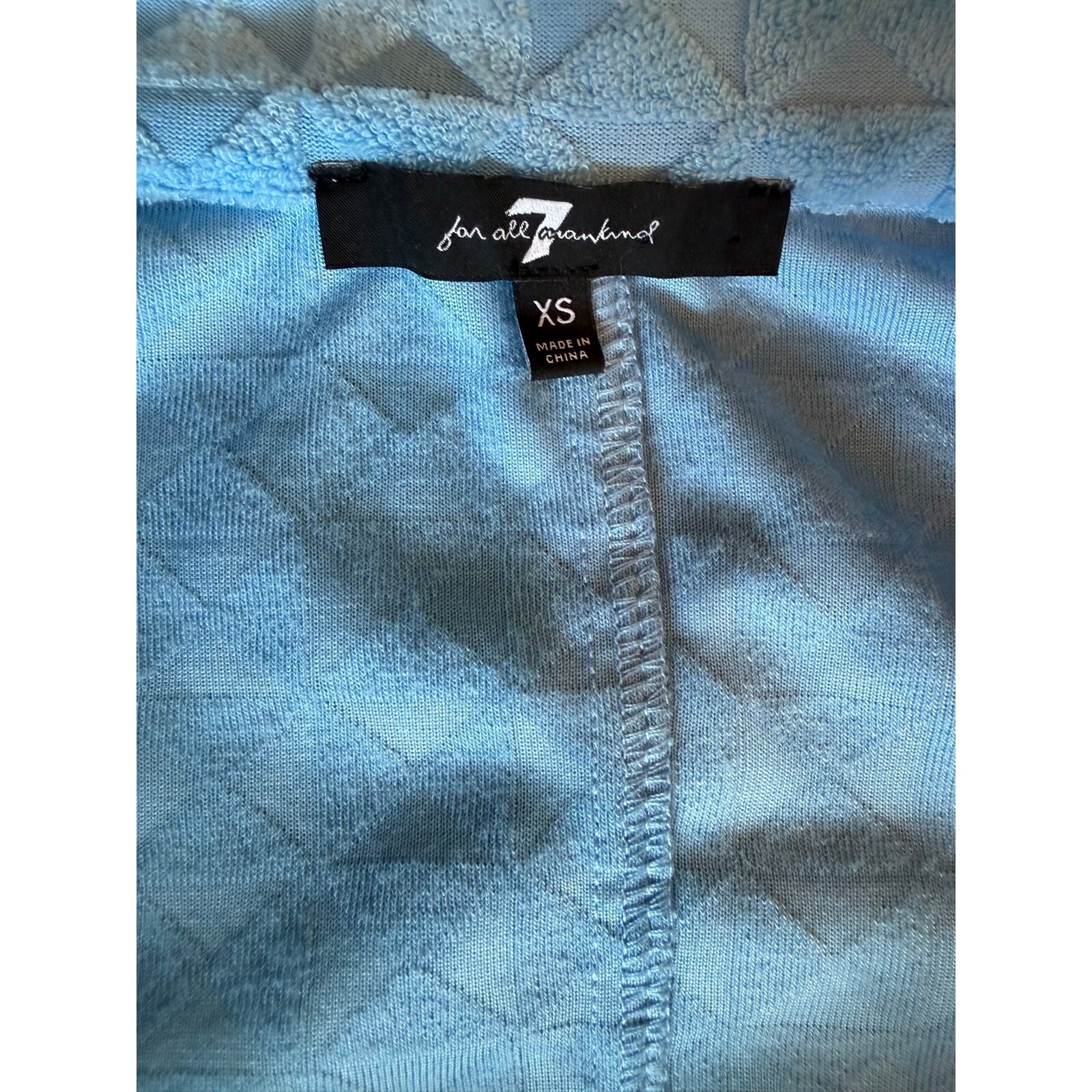 7 For All Mankind Womens Light Blue 2 Piece Terry Lounge Set Size XS