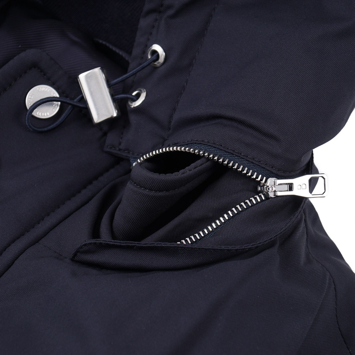 Brett Johnson ‘St. Moritz’ Navy Blue Padded Silk Parka M (Eu 50) NWT Coat