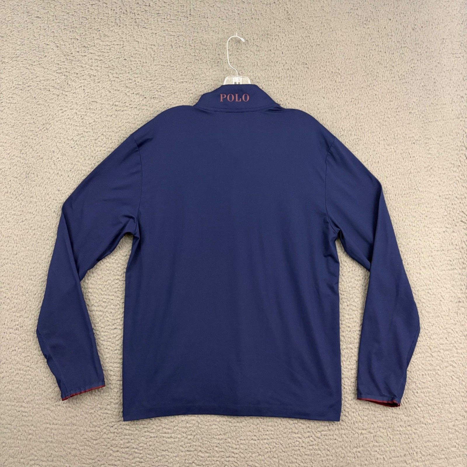 Polo Ralph Lauren Golf Pullover Mens Medium Navy Blue Preppy Long Sleeve Logo