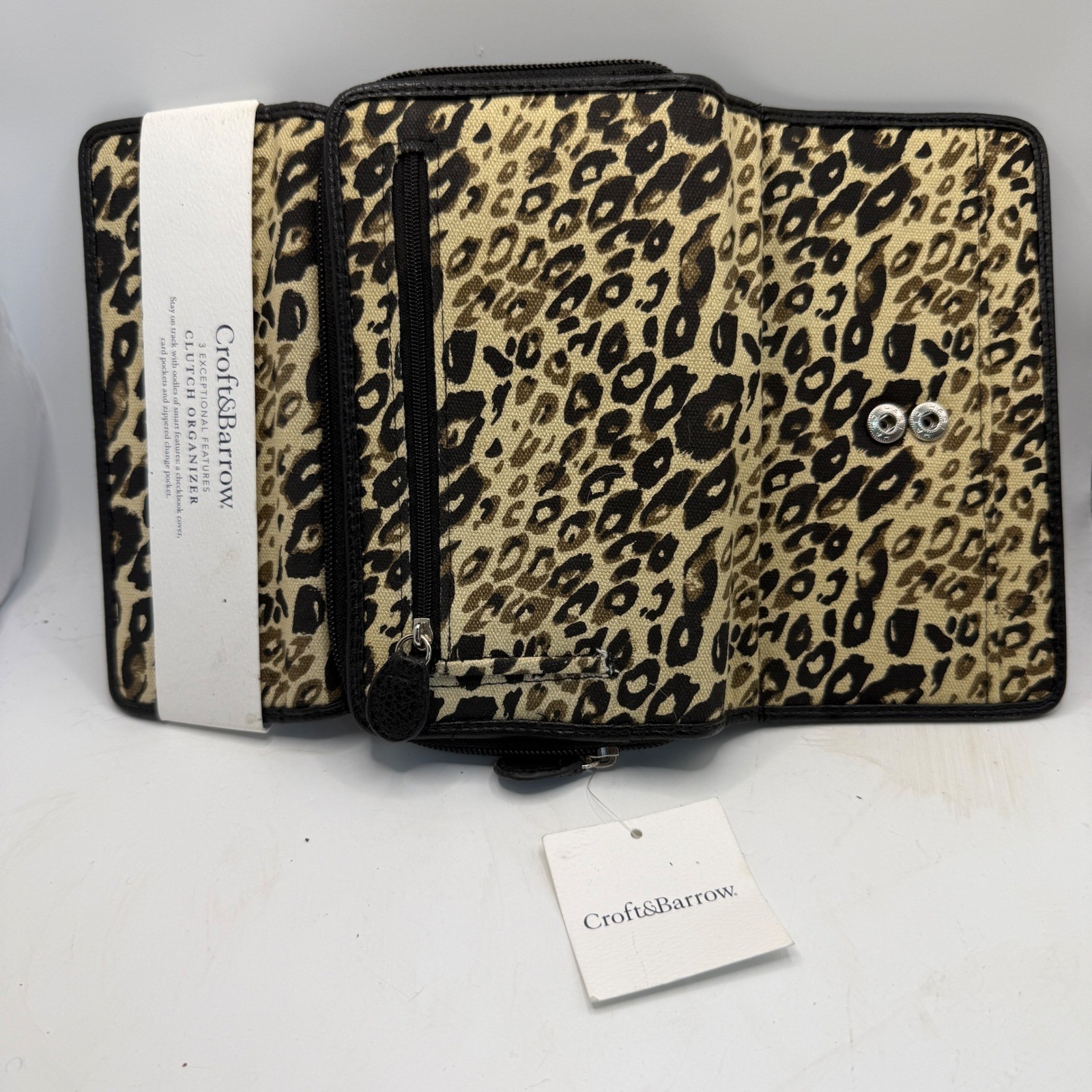 Croft & Barrow Leopard Print Clutch Organizer Wallet New Animal Print 41B475/99K