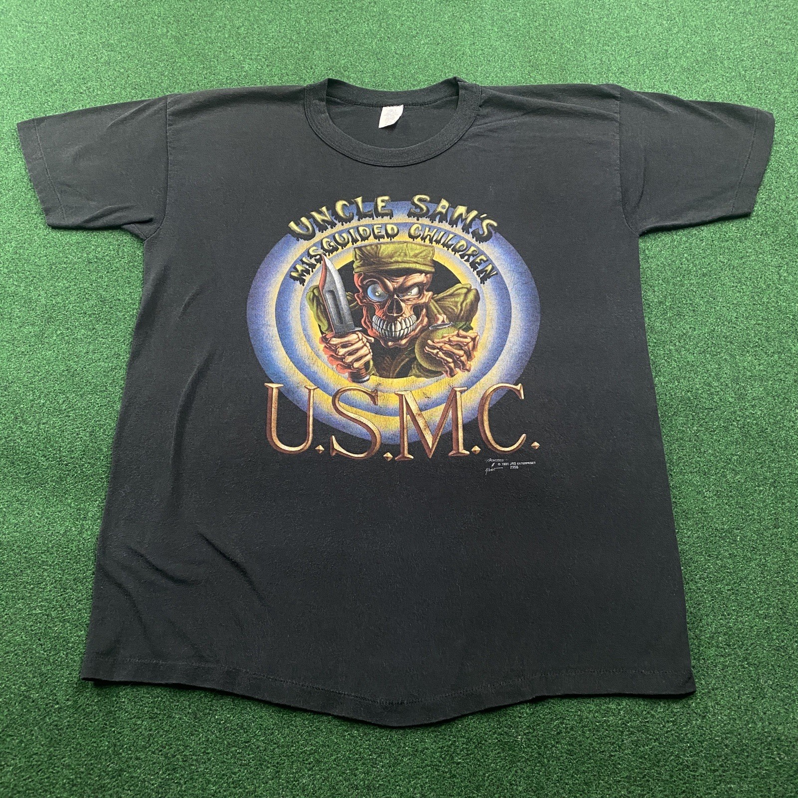 Vintage USMC Shirt Mens XL Black 90S Uncle Sams Misguided Children Army Tee 1991
