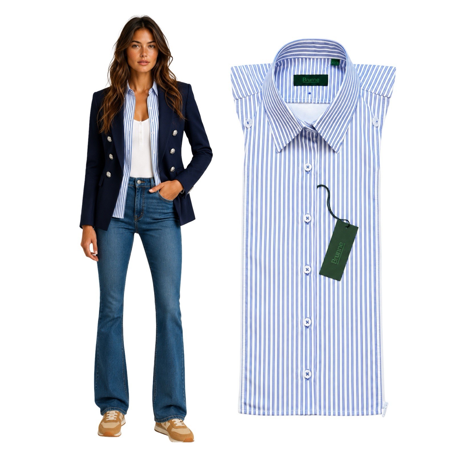 NWT Brunne Button Down DICKEY Insert Compatible with VERONICA BEARD Blazer 00-14
