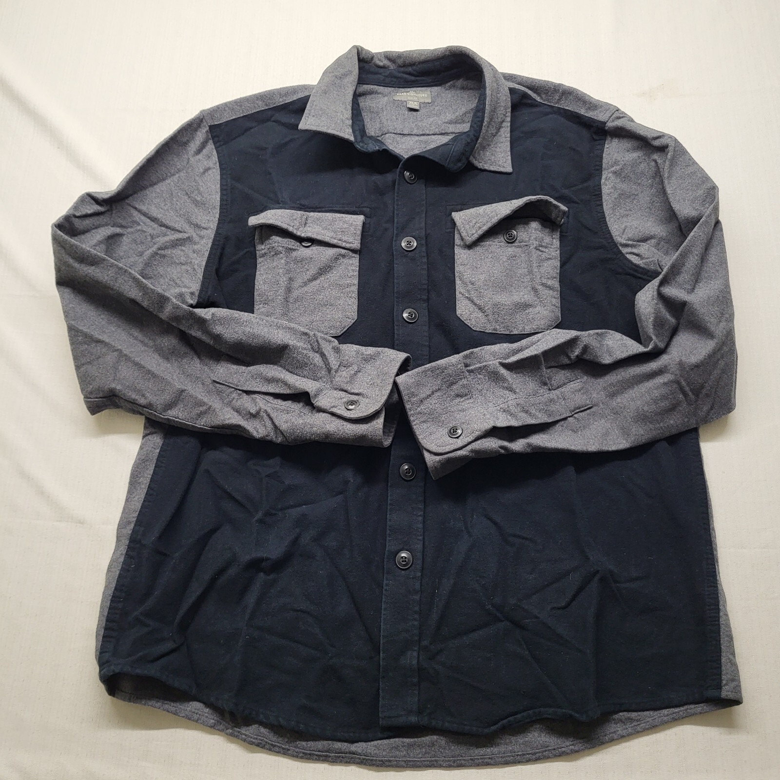 LL Bean Chamois Shirt Button Up Mens XL Black Outdoor Heavyweight Gorpcore Work