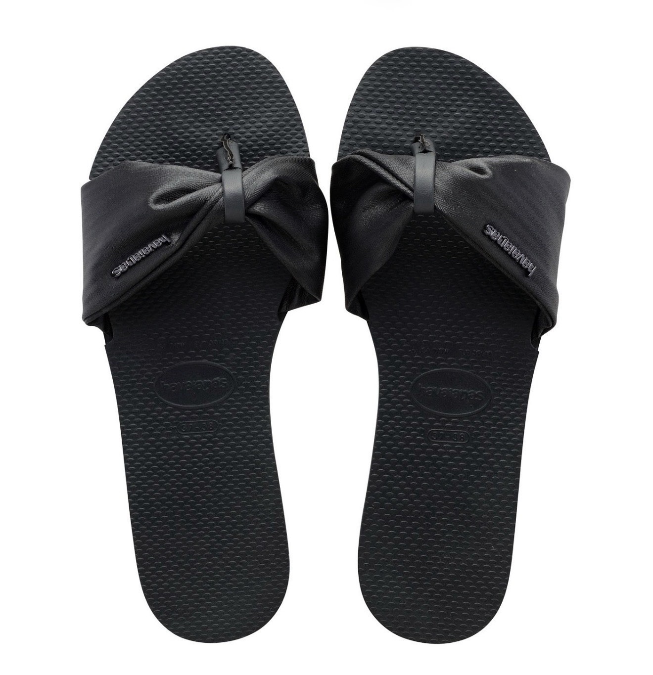 Havaianas Flip Flops Women You ST Tropez Lush Sandals Black Sz 9/10 MSRP $46 NEW