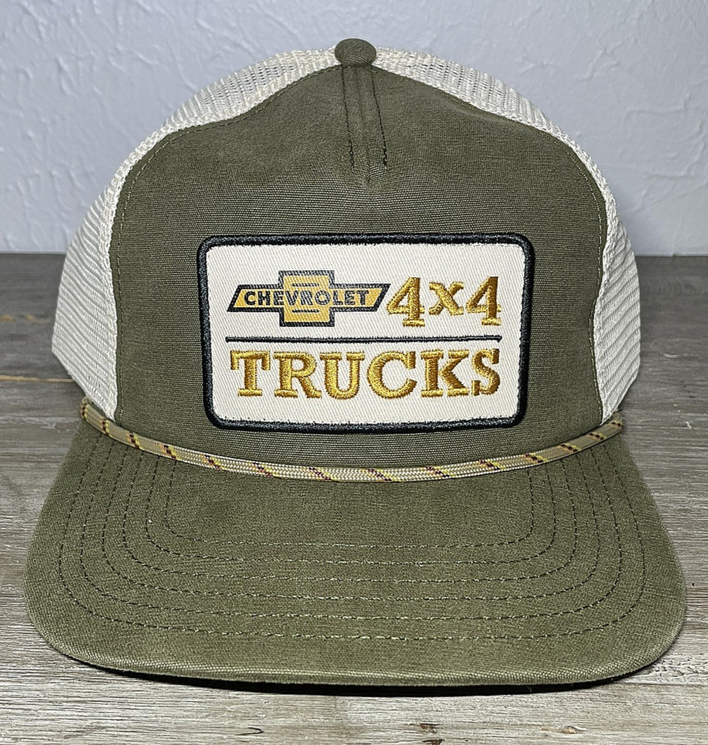 NWT Chevy Chevrolet 4X4 Truck Patch Rope Snap-Back Fits Most Trucker Hat Cap NEW