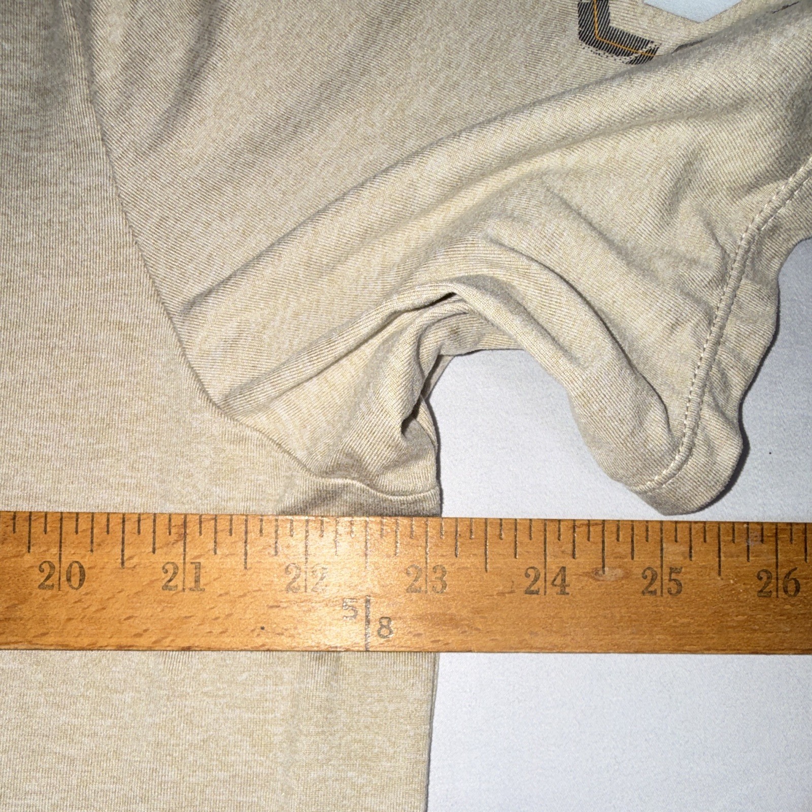 UNRL Beige Graphic Logo Knit Short Sleeve Crew Neck T-Shirt L