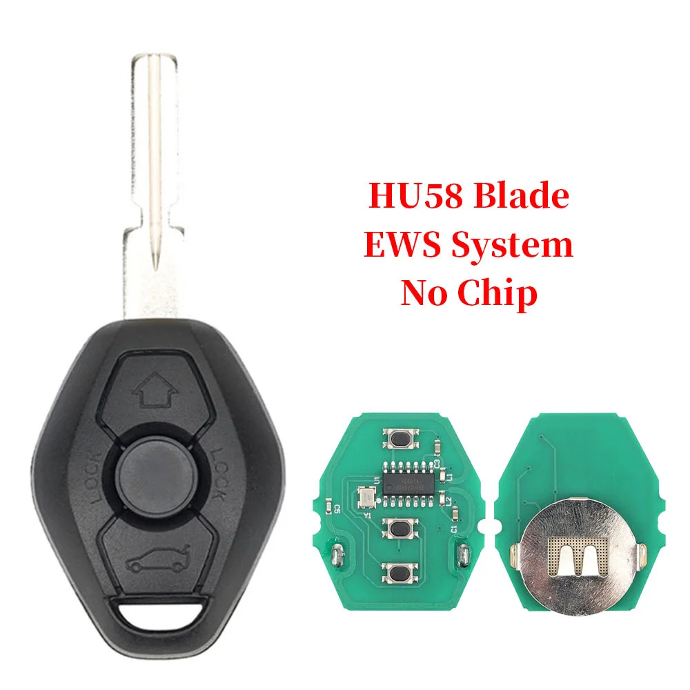 EWS System ID44 PCF7935 Chip 315/433MHz HU58/HU92 Car Remote Key For BMW 1/3/5/7