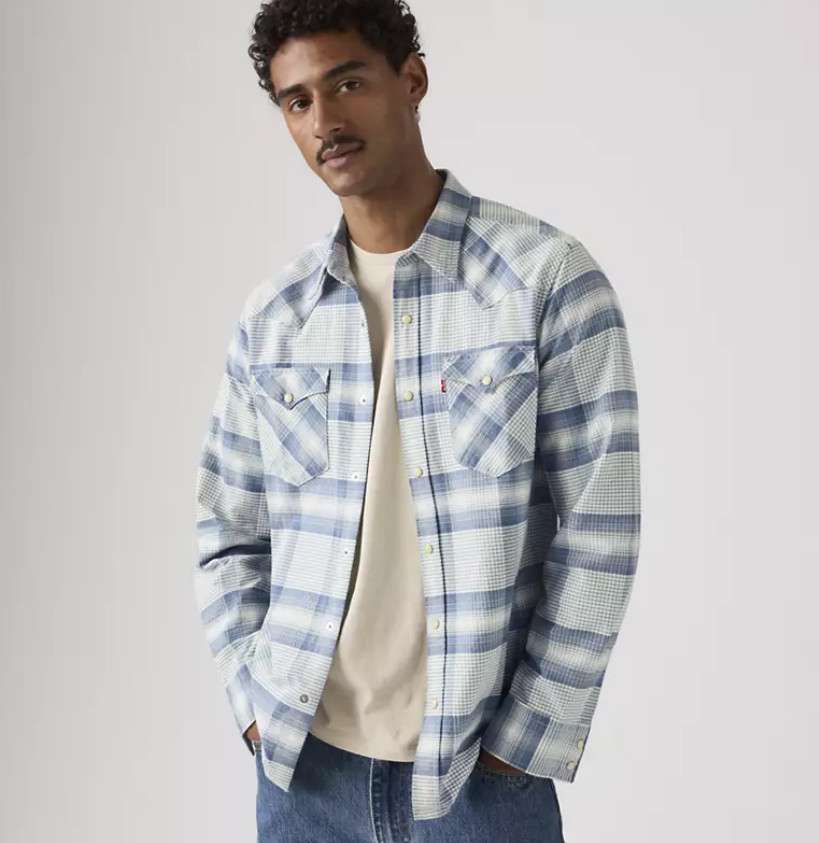 Levi’s Classic Western Standard Fit Shirt, Aldo Plaid Allure Twill – Blue