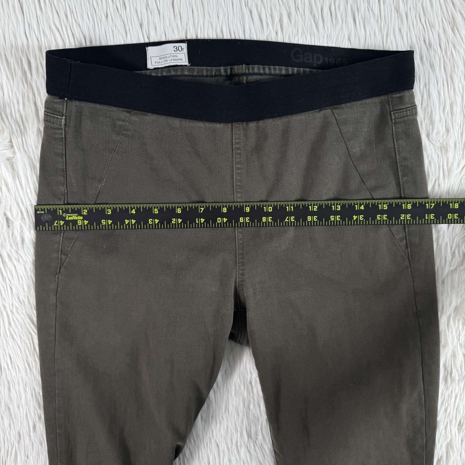 Gap 1969 Olive Green Resolution High-Rise Pull-On Legging Denim Jeans Women’s 30
