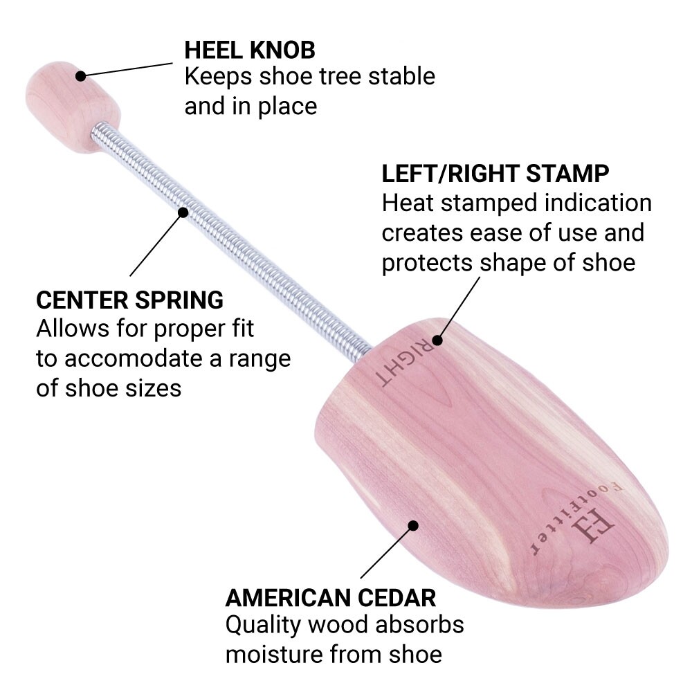 FootFitter Cedar Travel Shoe Tree for Men- Lightweight Shaper (Men’s US 7 – 13)