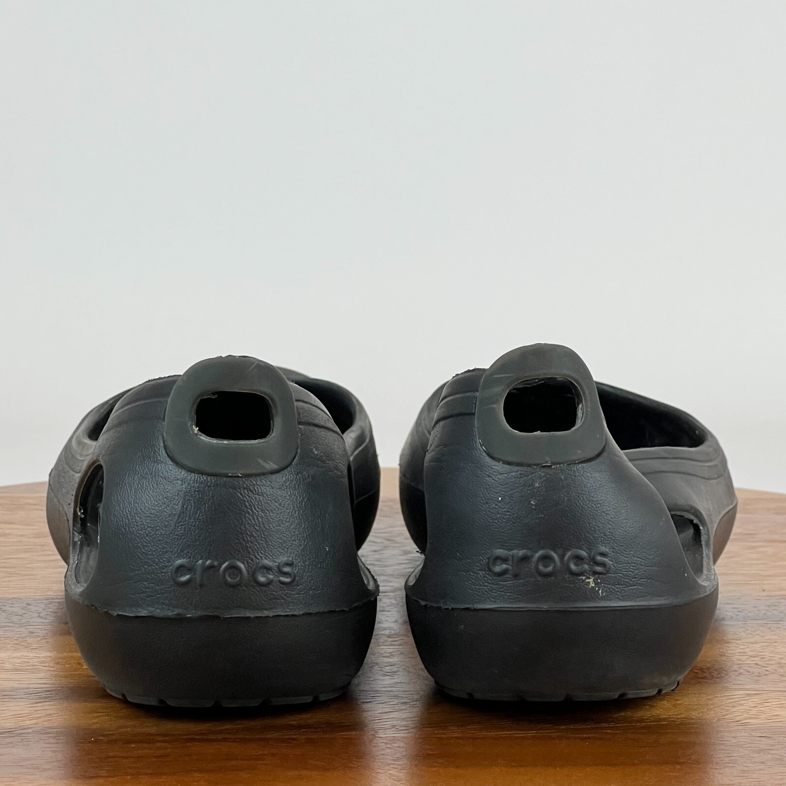 Womens Crocs Kadee Black Comfort Casual Cutout Ballet Flats Shoes Size 9 M GUC
