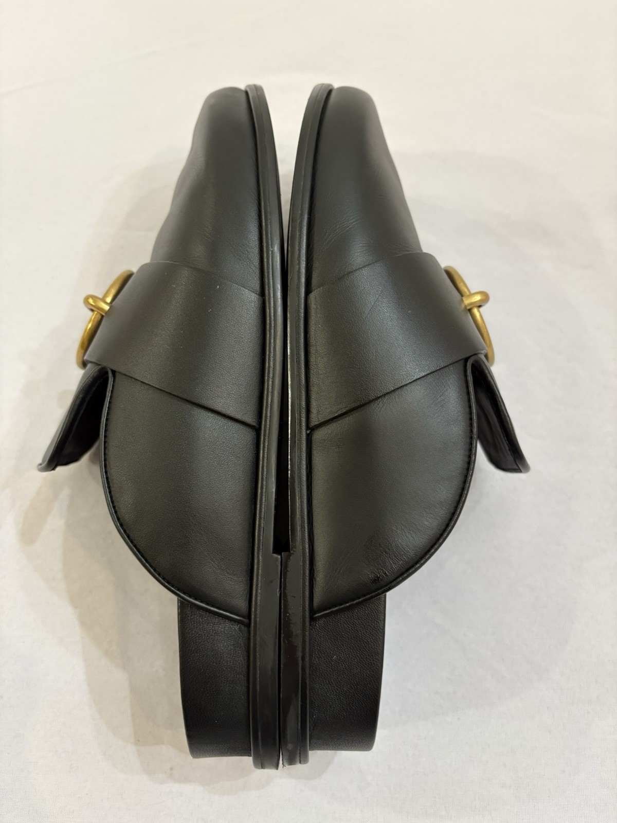 $398 FRAME Spain Le Aspen Black Leather Flats Mules Clogs Shoes Sz 38.5 EU 8 US