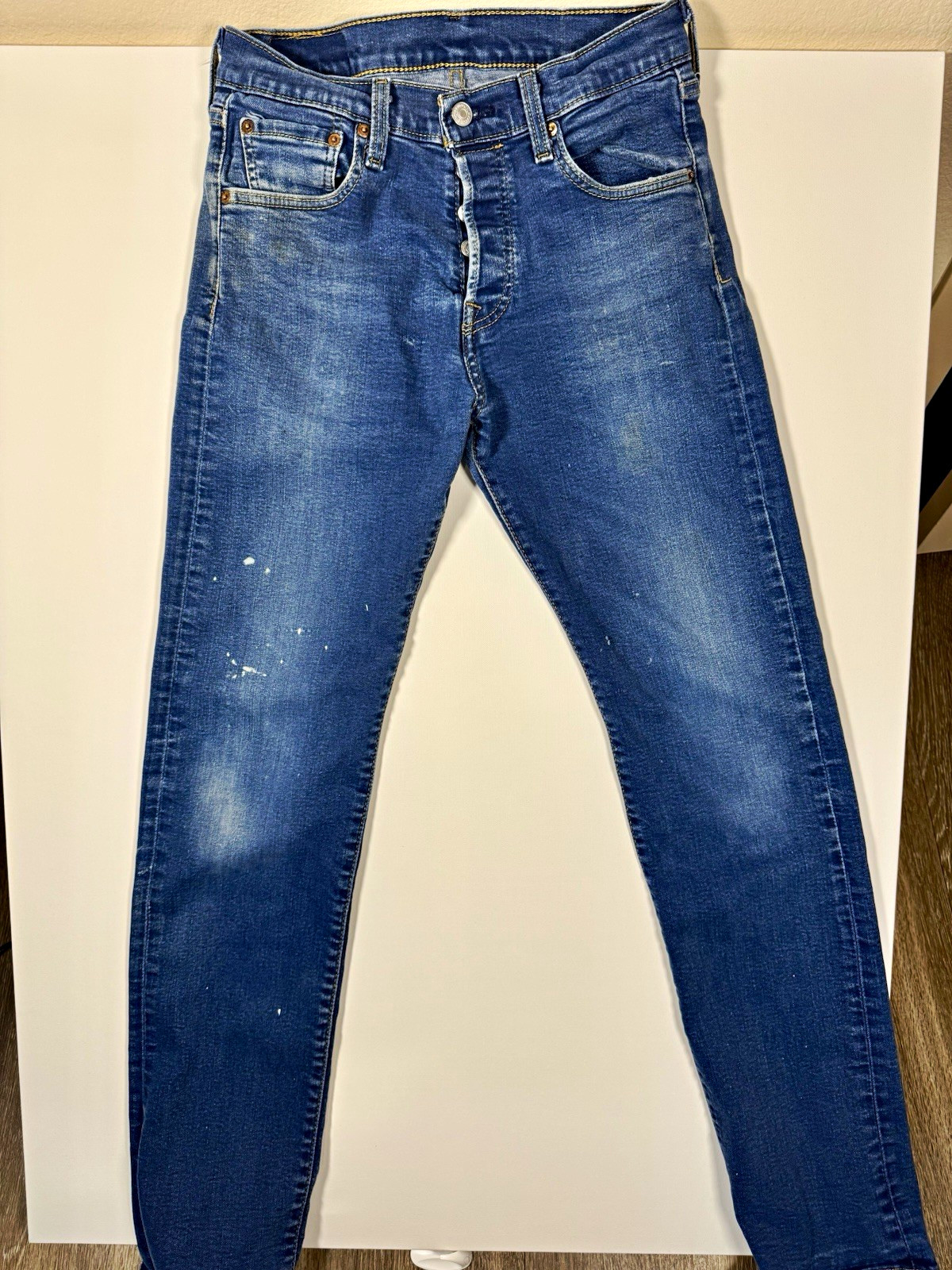 Levi’s Men’s Blue Denim Jeans Slim Fit Straight Leg Mid Rise Button Fly