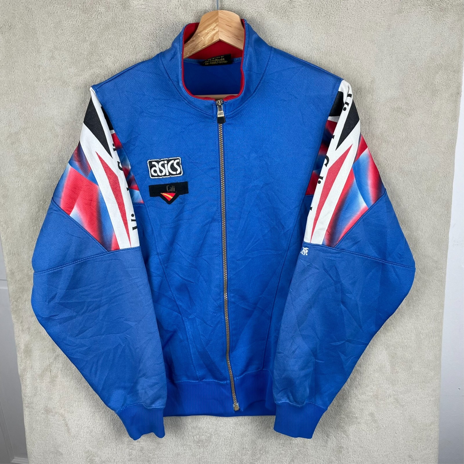 Men’s Vintage Asics 90’s Viento Caliente Rare Track Jacket Size M Medium Blue