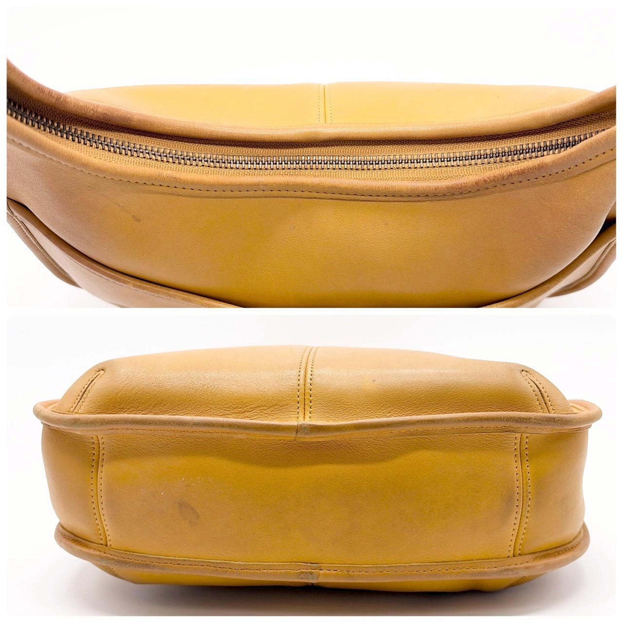 COACH Vintage Yellow Leather Ergo Shoulder Bag 9033 Made in USA From Japan