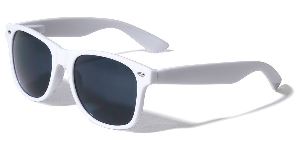 White Classic Spring Hinge Super Dark Lens Sunglasses (W-1-WHT-SD) *NEW*