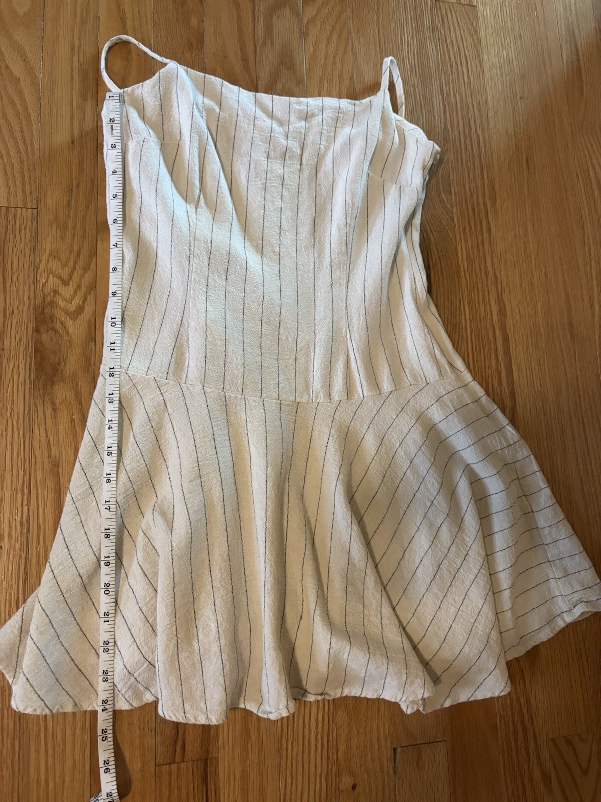 Na-Kd Cream Striped Spaghetti‑Strap Mini Dress size 36 / small