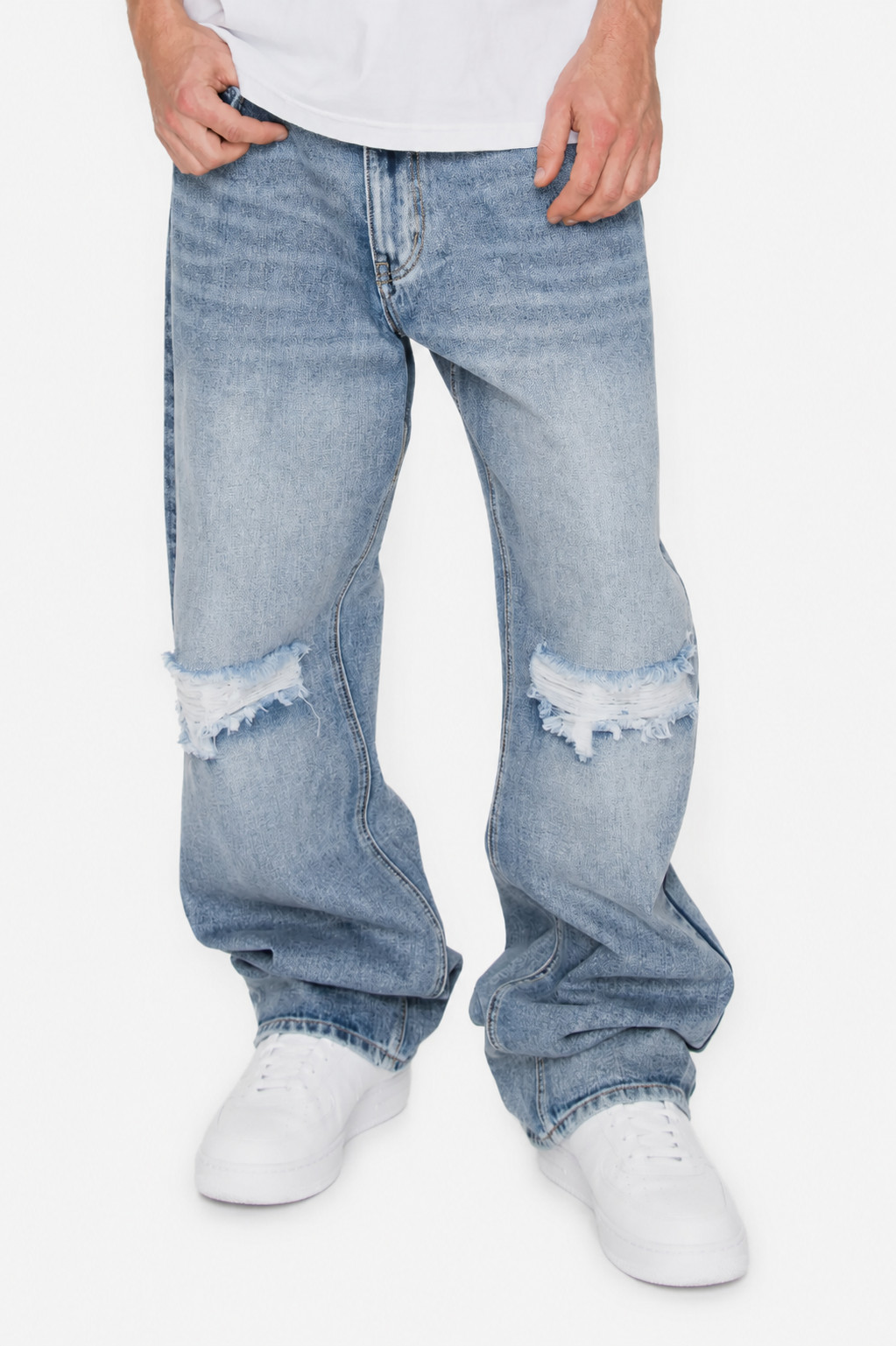 Men’s Baggy Fit Distressed Denim Jeans DL1582