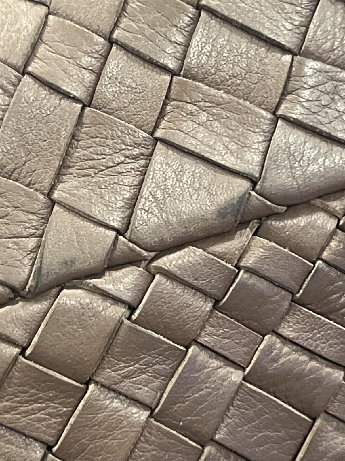 FALOR Italian Genuine Leather Handbag Woven Made in Italy w/ Attached Coin Purse