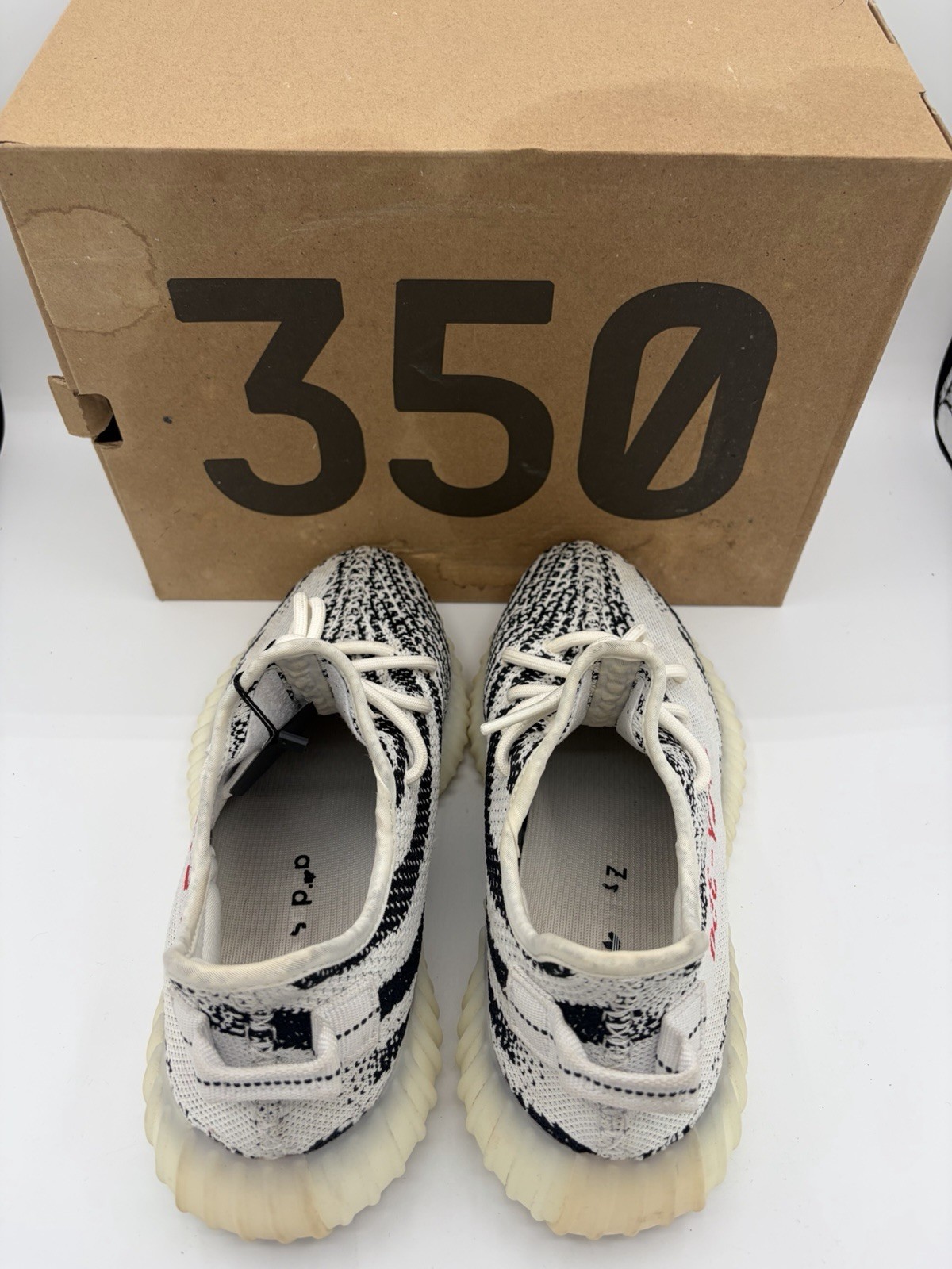 adidas Yeezy Boost 350 V2 Zebra White/Core Black/Red CP9654 Size 7.5M/9W Used