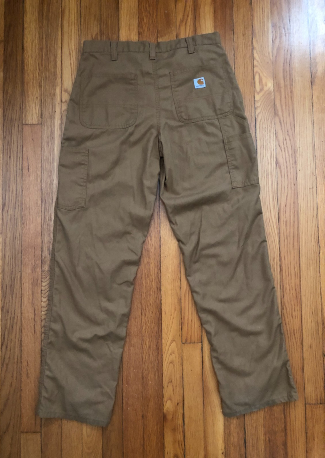 Carhartt Carpenter Brown Dungaree Fit Canvas Work Pants Men Size 32×34