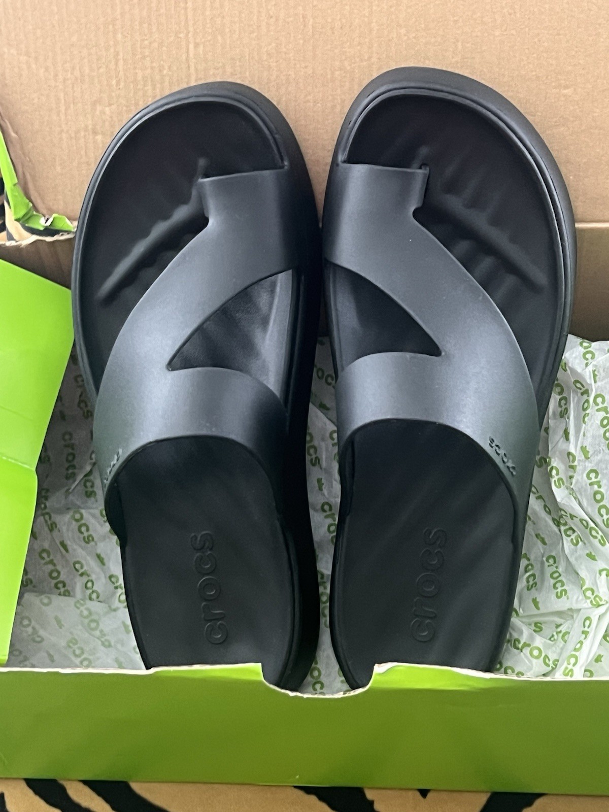 CROCS WOMENS GETAWAY PLATFORM TOE LOOP SANDAL SLIDE, size 9W, new w/o box