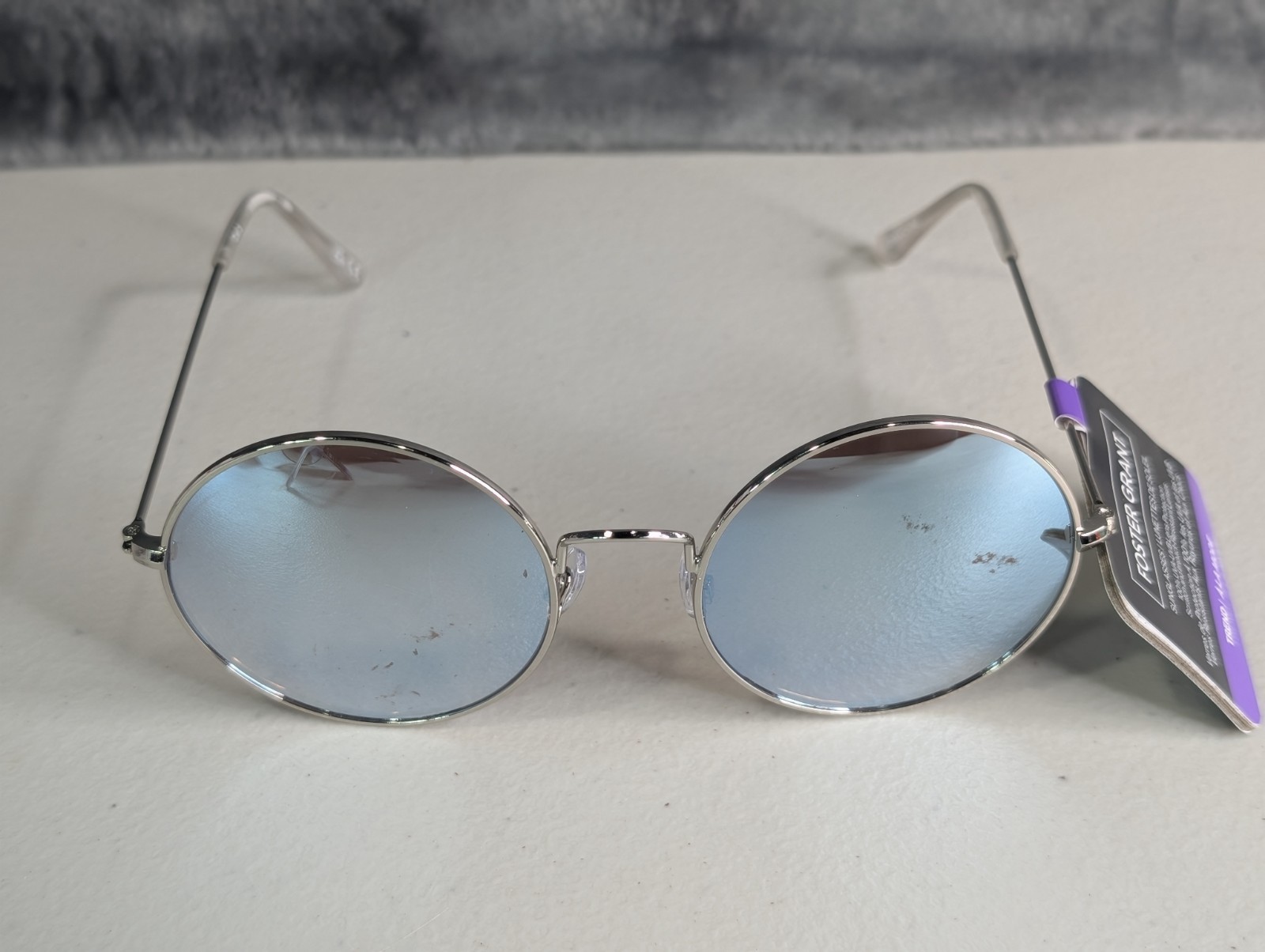 Foster Grant Womens Sunglasses Round Mirror Gold Frame Blemished Please Read