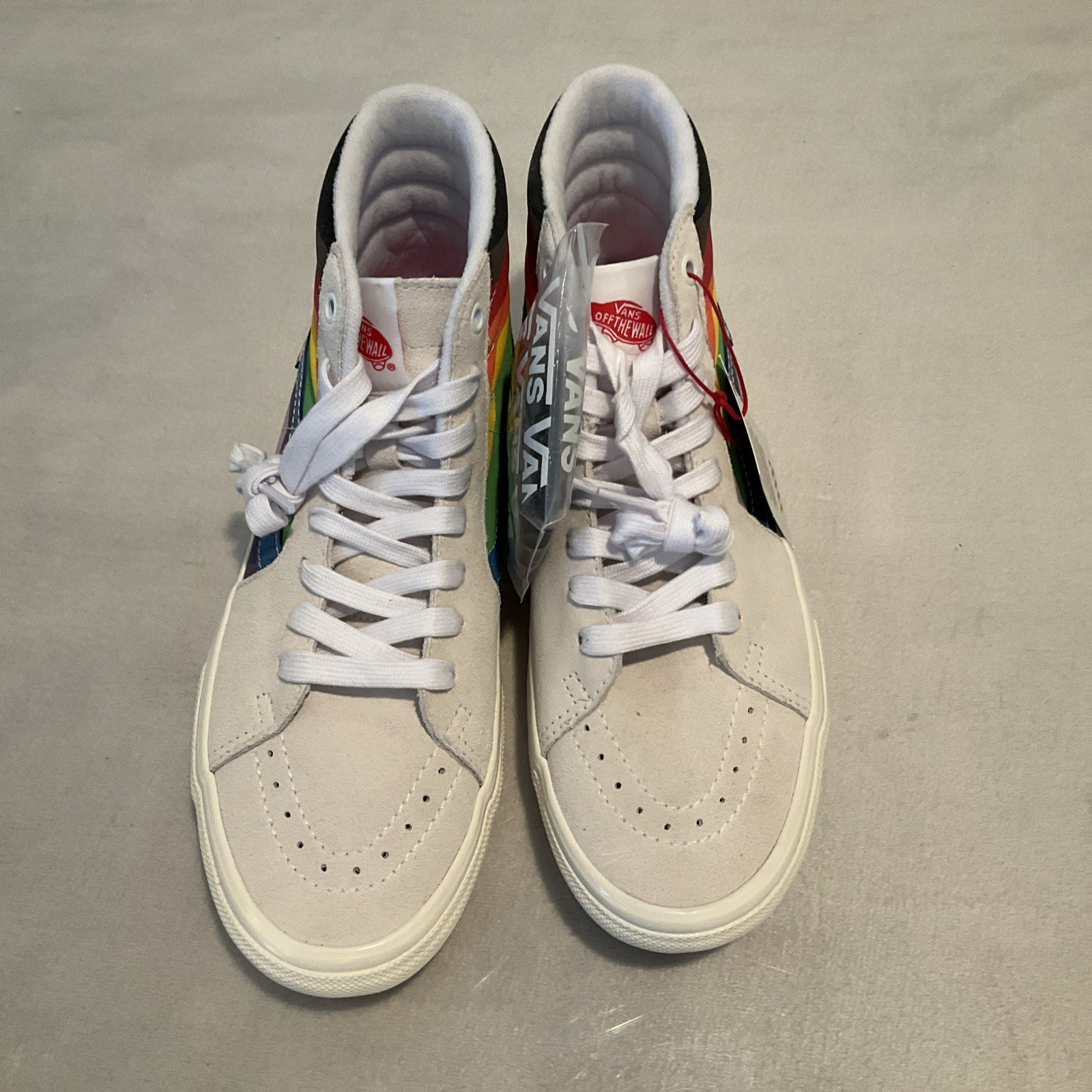 Vans Skate Sk8-Hi Pride White Rainbow Classic Shoe Mens Size 9 Women 10.5 NEW